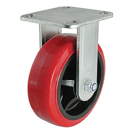 Convenience Concepts 6 in. Polyurethane Mold On Rigid Caster, Red & Black HI3241889